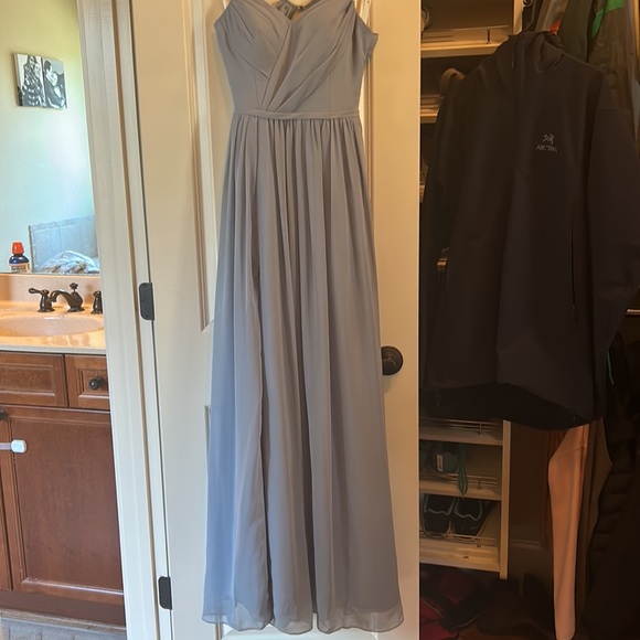 Light grey/blue Azazie bridesmaids dress. Great condition! - Picture 2 of 4